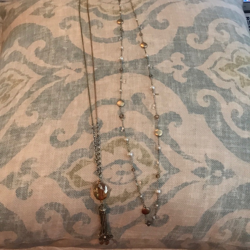 LOFT layering necklaces